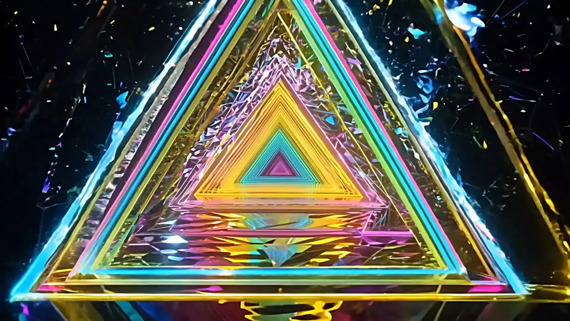 Futuristic Pyramid Light Show Overlay for Tech Product Launches